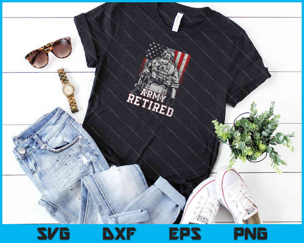 Gepensioneerd leger US ARMY pensioen cadeau SVG PNG snijden afdrukbare bestanden - on a t-shirt