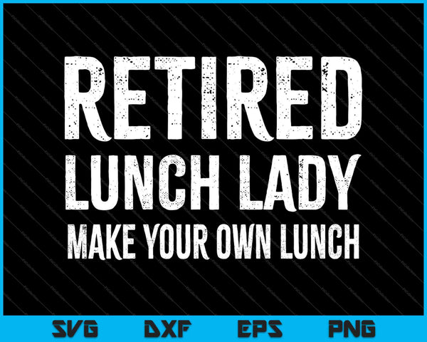 Gepensioneerde lunch Lady vieren pensioen partij SVG PNG snijden afdrukbare bestanden