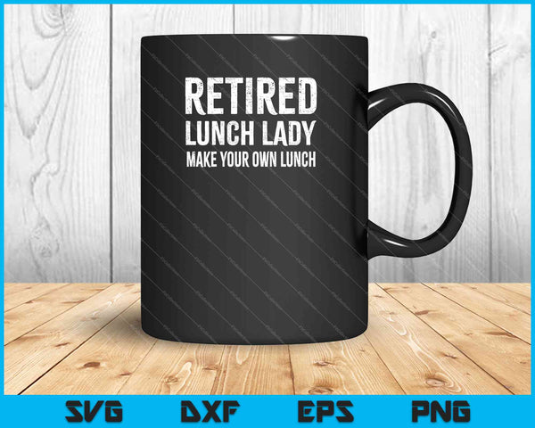 Gepensioneerde lunch Lady vieren pensioen partij SVG PNG snijden afdrukbare bestanden