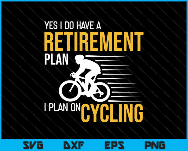 Pensioenplan grappige fiets fietsen humor grafische SVG PNG snijden afdrukbare bestanden