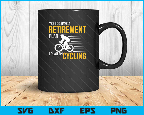Plan de jubilación Bicicleta divertida Ciclismo Humor Gráfico SVG PNG Cortar archivos imprimibles