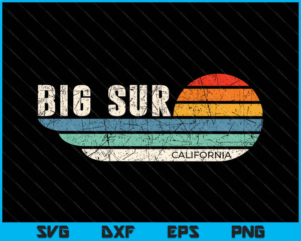 Retro Big Sur Californië SVG PNG snijden afdrukbare bestanden