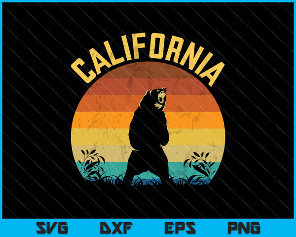 Retro California Republic Bear SVG PNG Cortando archivos imprimibles