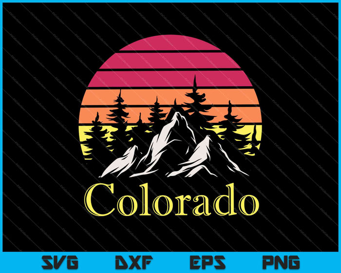 Retro Colorado CO Montañas Vida Silvestre Bighorn SVG PNG Cortar archivos imprimibles
