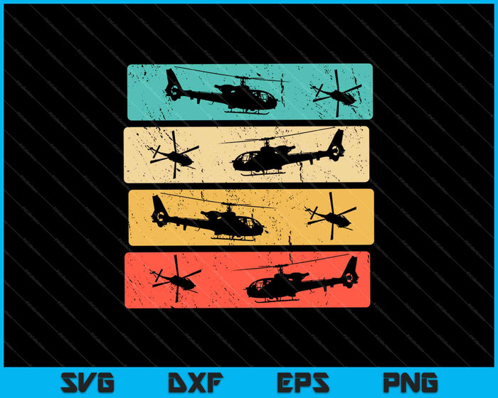 Retro Helicopter Pilot SVG PNG Cutting Printable Files