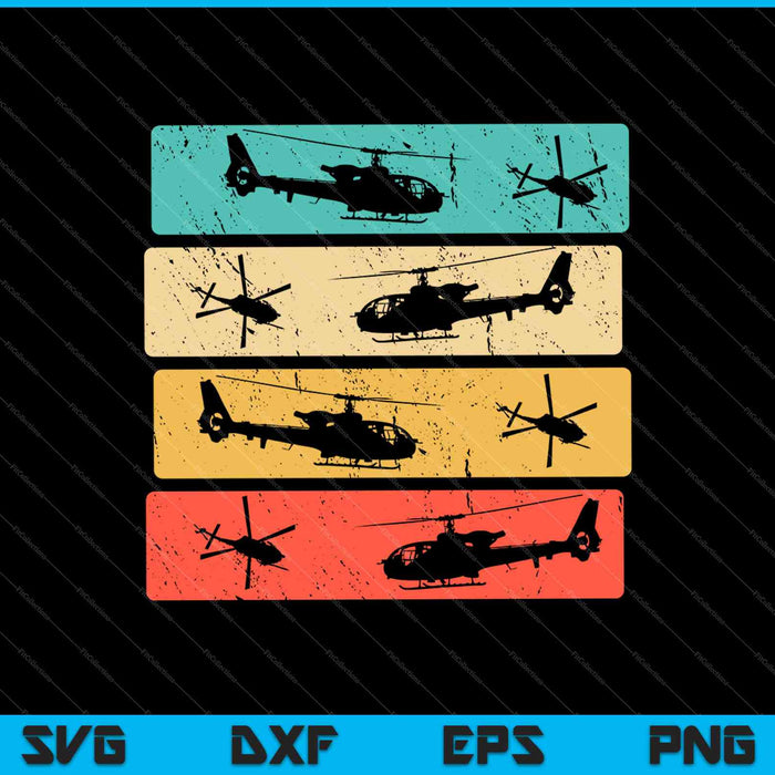 Retro Helicopter Pilot SVG PNG Cutting Printable Files
