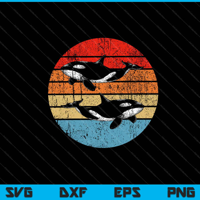 Retro Killer Whale funny Svg Cutting Printable Files