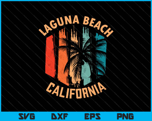 Retro Laguna Beach Californië SVG PNG snijden afdrukbare bestanden