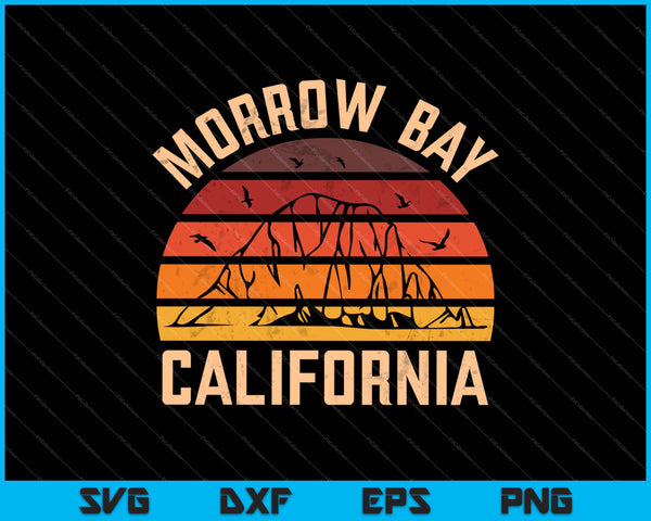 Retro Morro Bay California SVG PNG Cutting Printable Files