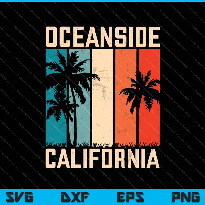 Retro Oceanside Californië SVG PNG snijden afdrukbare bestanden