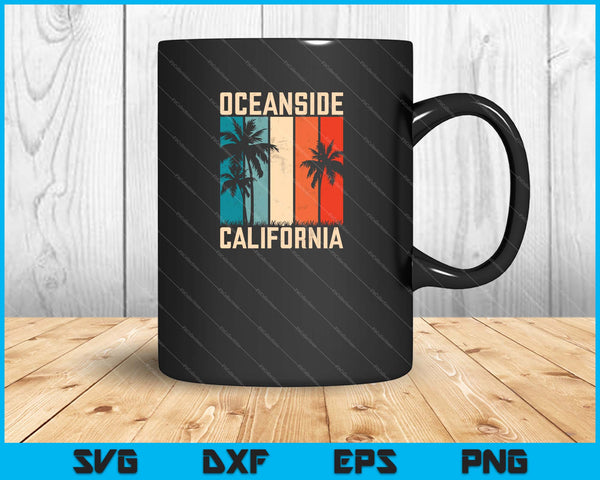 Retro Oceanside Californië SVG PNG snijden afdrukbare bestanden