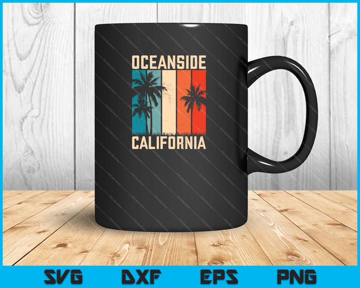 Retro Oceanside California SVG PNG Cutting Printable Files