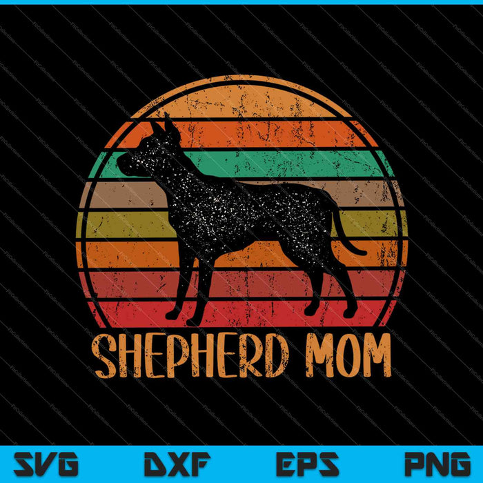 Retro herder moeder cadeau hond moeder huisdier Shepard Mama SVG PNG snijden afdrukbare bestanden