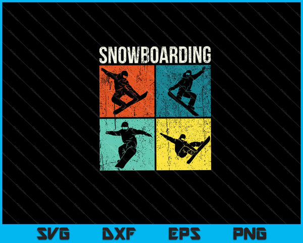 Retro Snowboard and Snowboarding Svg Cutting Printable Files