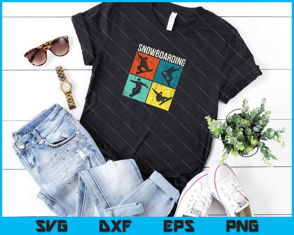 Retro Snowboard and Snowboarding Svg Cutting Printable Files - on a t-shirt