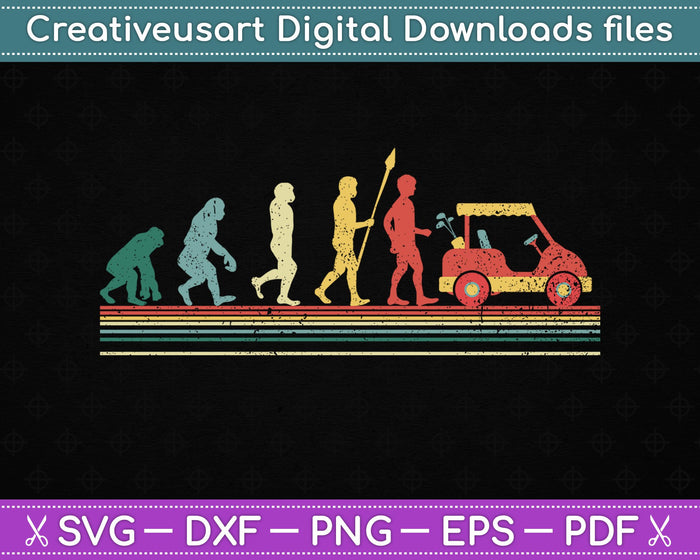Retro Style Golf Evolution SVG PNG Cutting Printable Files