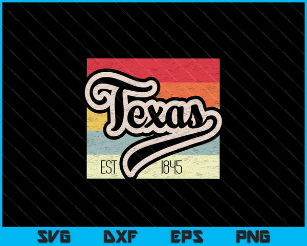 Retro Texas Home State SVG PNG Cortar archivos imprimibles