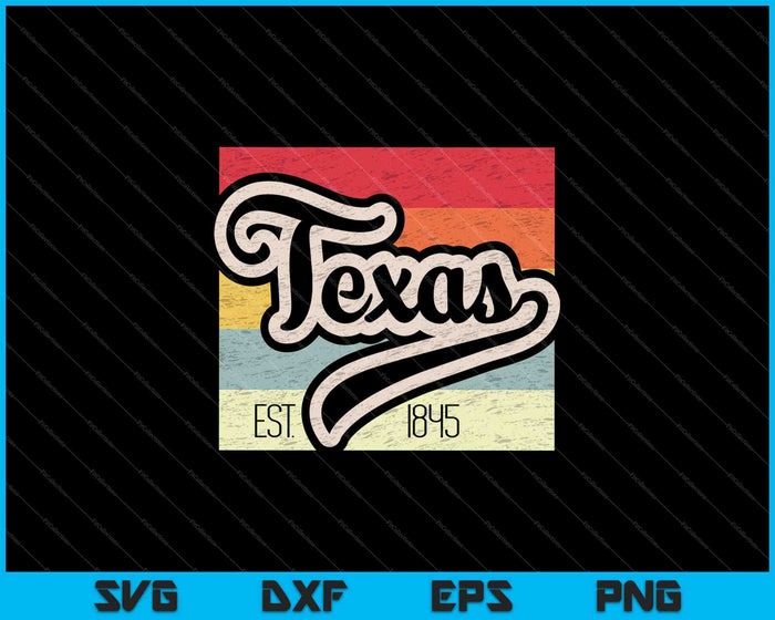 Retro Texas Home State SVG PNG Cortar archivos imprimibles