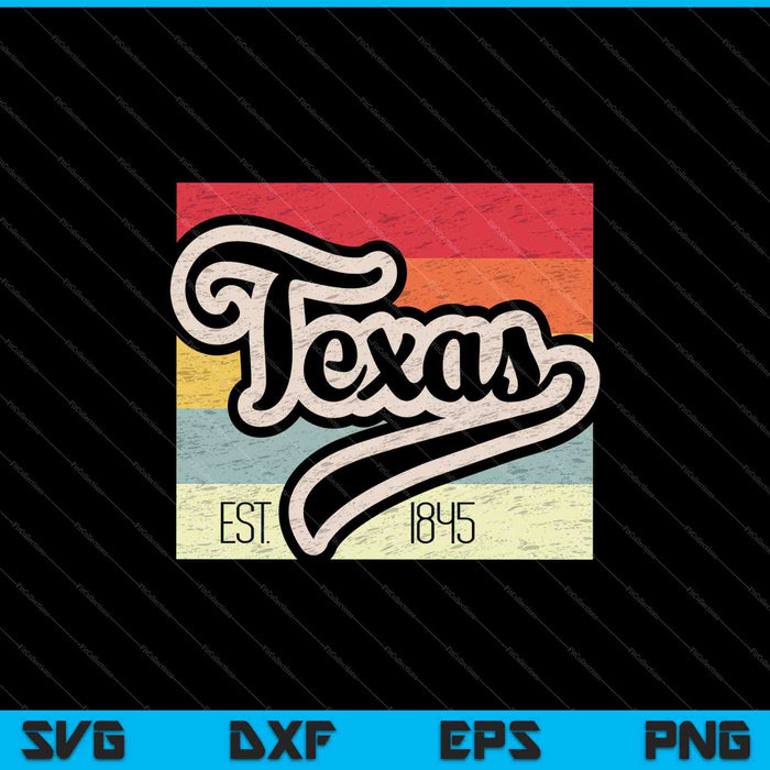 Retro Texas Home State SVG PNG Cortar archivos imprimibles