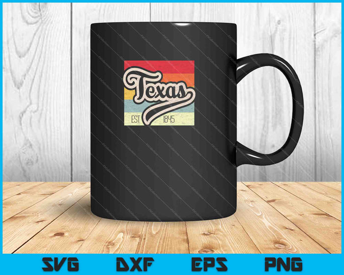 Retro Texas Home State SVG PNG Cortar archivos imprimibles