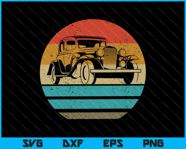 Retro Vintage Sunset 4x4 Car Off Road SVG PNG Cutting Printable Files