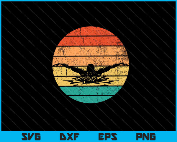 Retro Vintage Swimming Svg Cutting Printable Files
