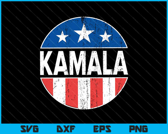 Retro stem Kamala SVG PNG snijden afdrukbare bestanden