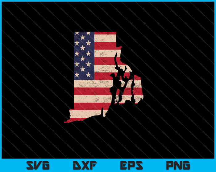 Bandera americana de Rhode Island Vintage SVG PNG cortando archivos imprimibles