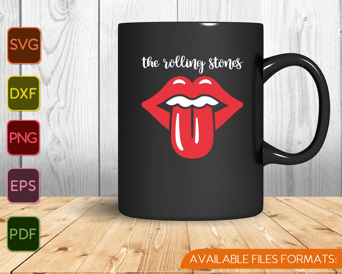 Rolling Stones Official Script Tongue SVG PNG Cutting Printable Files