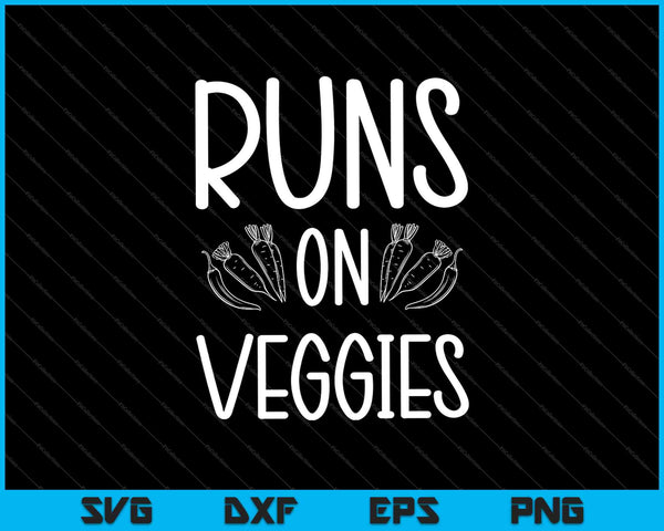 Ejecutar en verduras veganas SVG PNG cortando archivos imprimibles