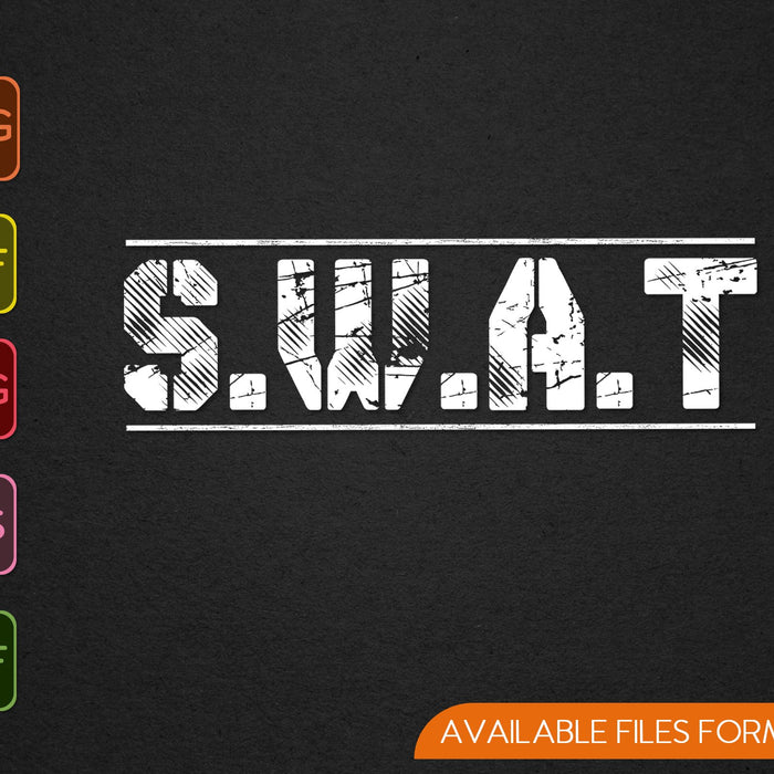 S.W.A.T Team SWAT Law Enforcement Police cop Duty SVG PNG Cutting Printable Files