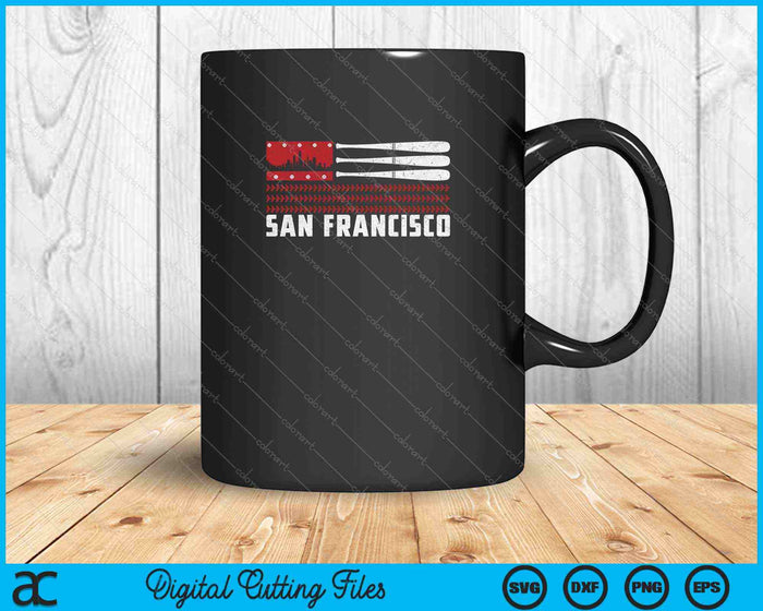 San Francisco Baseball Flag Patriotic Vintage SVG PNG Cutting Printable Files