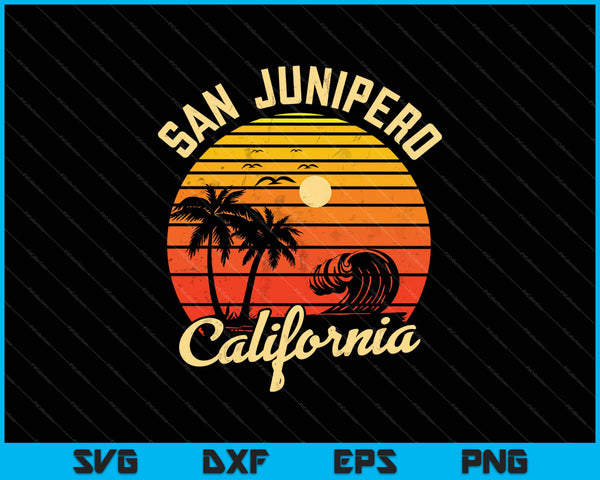 San Junipero Californië strandvakantie souvenir SVG PNG snijden afdrukbare bestanden