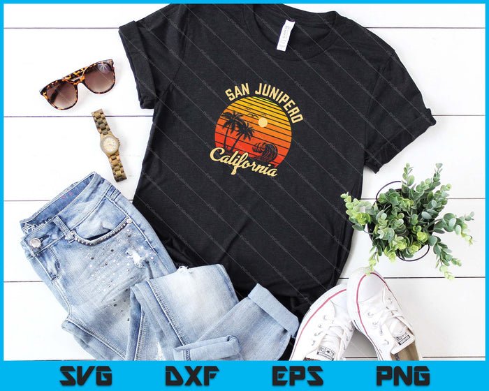 San Junipero Californië strandvakantie souvenir SVG PNG snijden afdrukbare bestanden