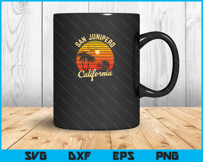 San Junipero California Beach Vacation Souvenir SVG PNG Cortar archivos imprimibles