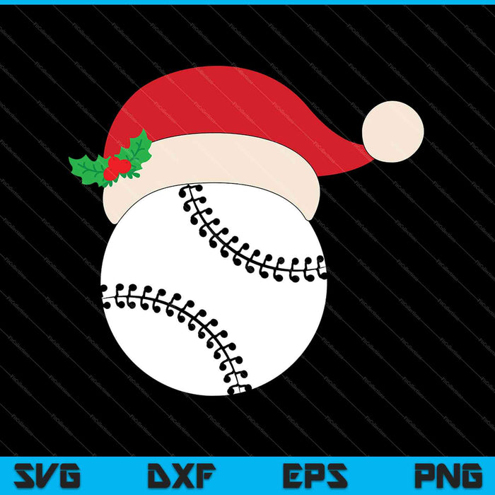 Santa honkbal hoed Kerstmis SVG PNG snijden afdrukbare bestanden
