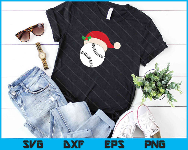Santa Baseball Hat Navidad SVG PNG Cortar archivos imprimibles - on a t-shirt