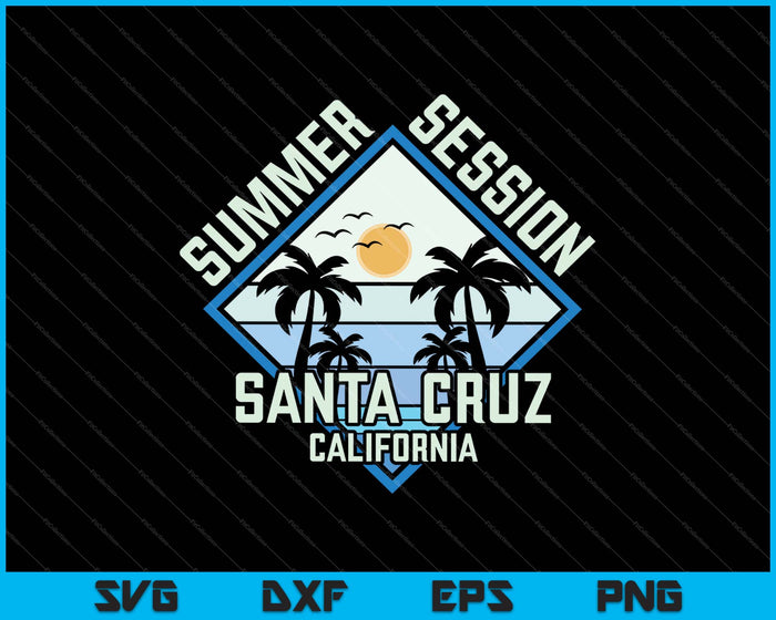 Santa Cruz Californië strandvakantie souvenir SVG PNG snijden afdrukbare bestanden