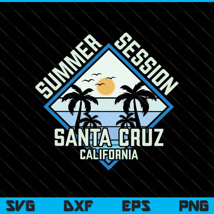Santa Cruz Californië strandvakantie souvenir SVG PNG snijden afdrukbare bestanden