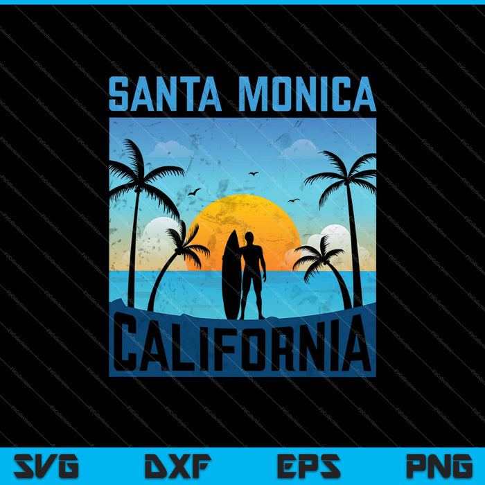 Santa Monica California Summer Surf SVG PNG Cutting Printable Files