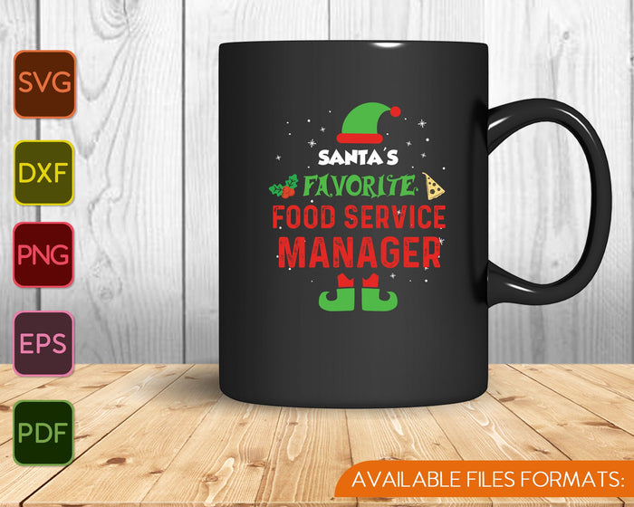 Santa's Favorite Food Service Manager Christmas SVG PNG Cutting Printable Files