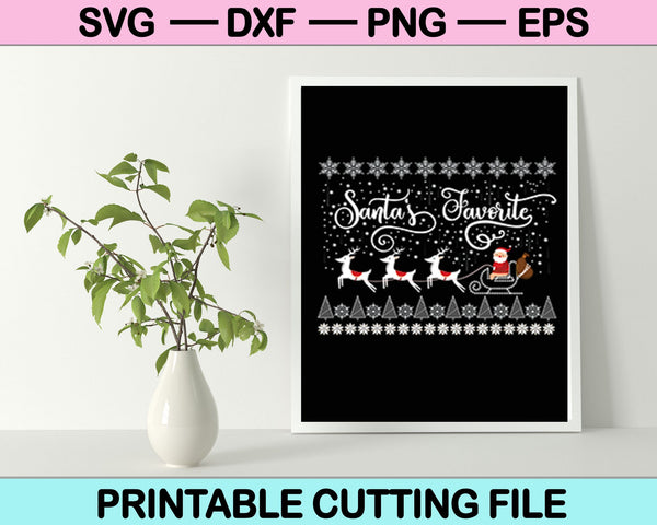 Santa's favoriete SVG PNG snijden afdrukbare bestanden