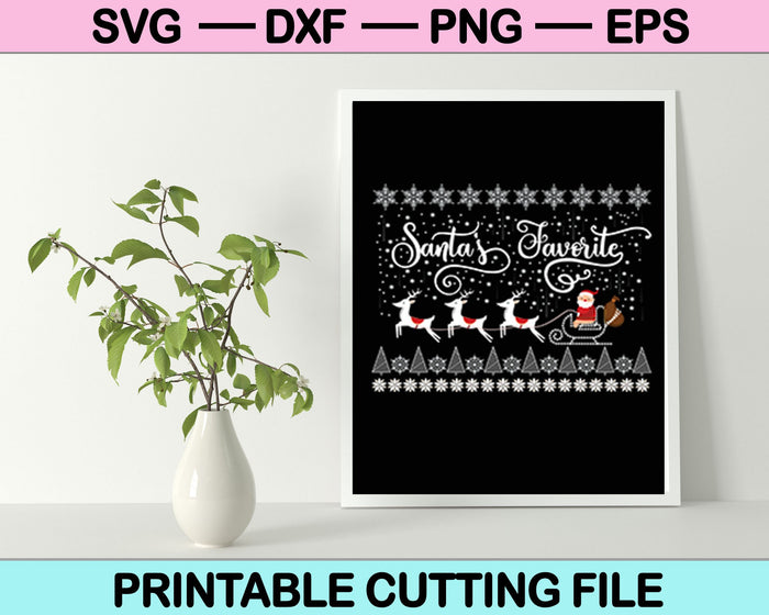 Archivos imprimibles de corte SVG PNG favoritos de Santa
