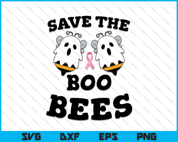 Save The Boo Bees Concientización divertida sobre el cáncer de mama Halloween SVG PNG Archivos imprimibles