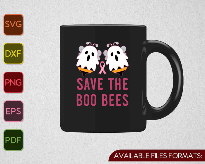 Save The Boo Bees Funny Breast Cancer Awareness Halloween SVG PNG Printable Files