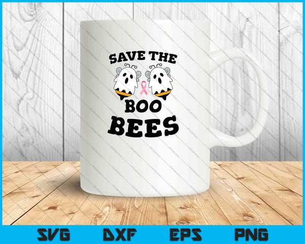 Save The Boo Bees Concientización divertida sobre el cáncer de mama Halloween SVG PNG Archivos imprimibles