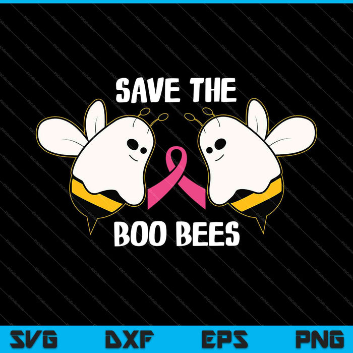 Save The Boo Bees Halloween Funny Breast Cancer Awareness SVG PNG Snijden afdrukbare bestanden