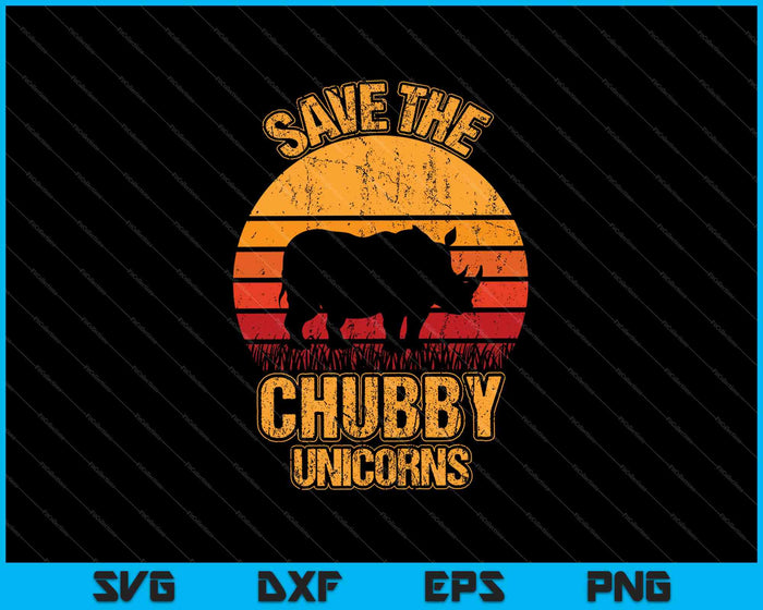 Guarde los archivos imprimibles de corte de Unicornios Chubby SVG PNG