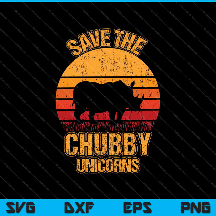 Guarde los archivos imprimibles de corte de Unicornios Chubby SVG PNG