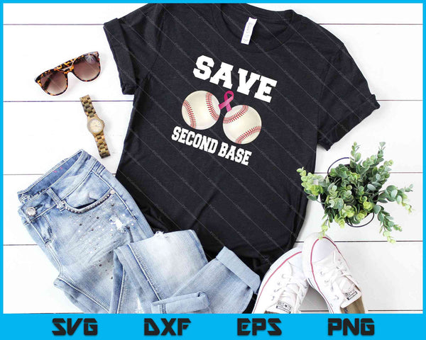 Guarde la segunda base sobreviviente de cáncer de mama SVG PNG cortando archivos imprimibles - on a t-shirt